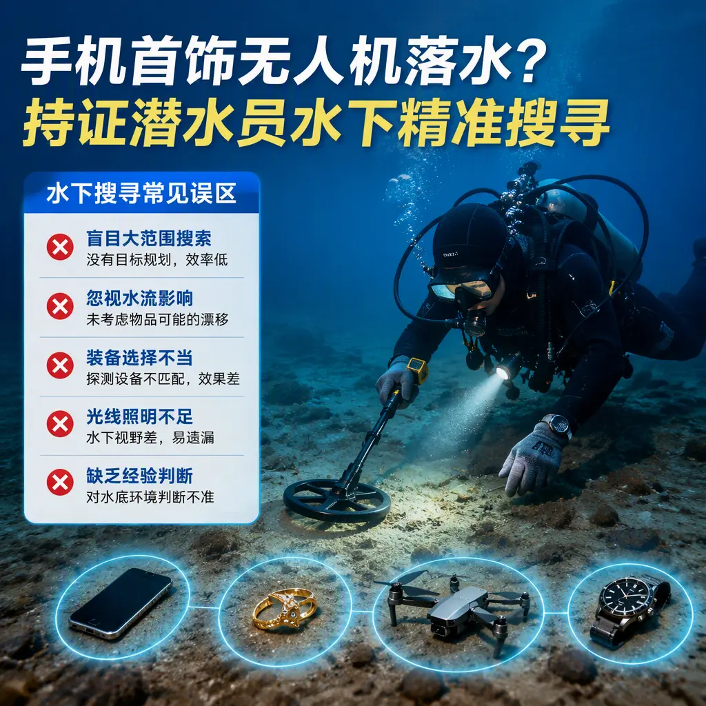 手机首饰无人机落水？木里持证潜水员水下精准搜寻